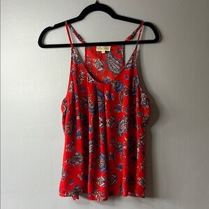 Red Pattern Women's Top